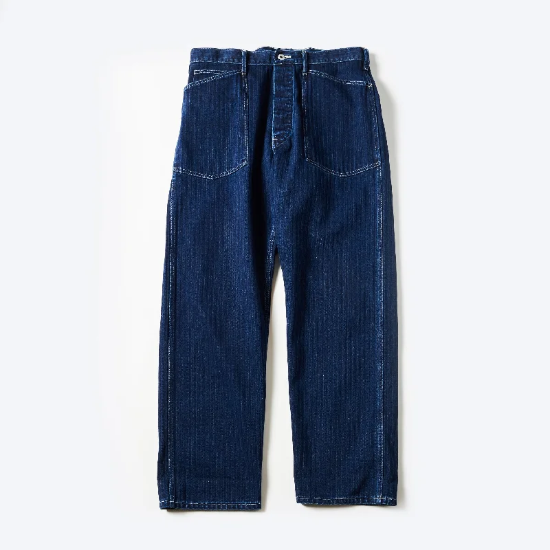 Custom Protective Pants-#1301-HBI ARMY Pants : herringbone denim double indigo