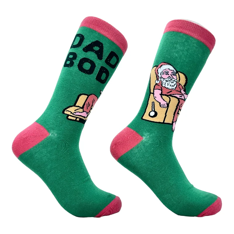 Custom Elegant Dress Socks-Men's Dad Bod Santa Socks