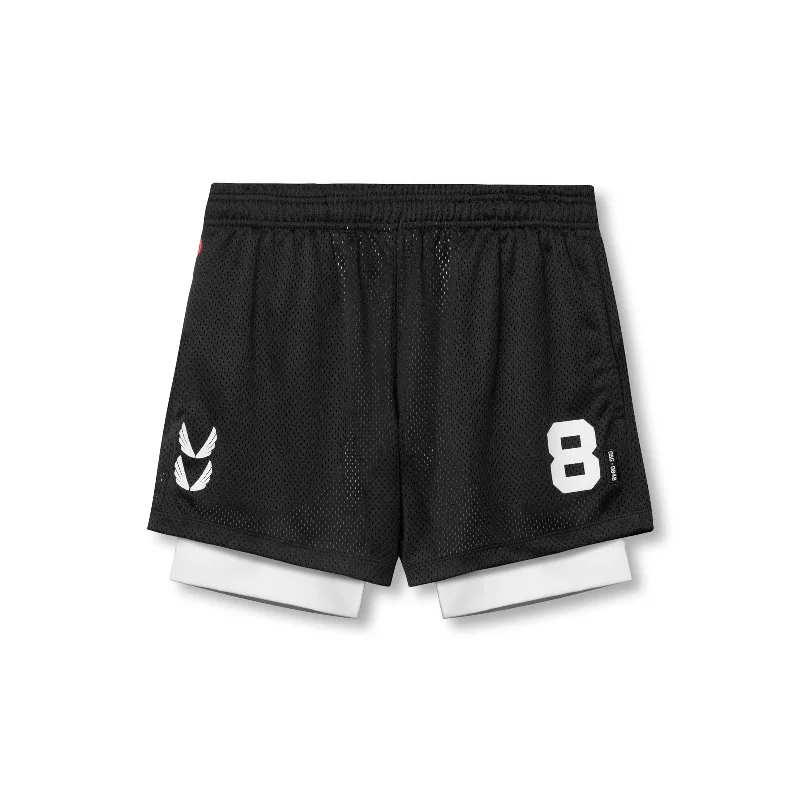 Custom Shorts for Everyday Comfort-0848. SilverPlus™ Mesh 5" Liner Short - Black/White