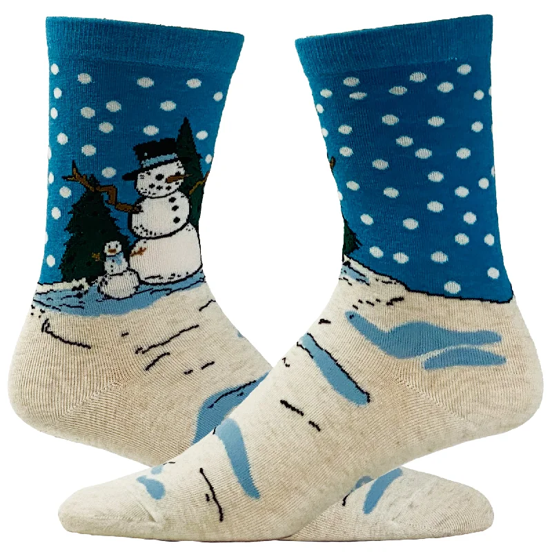 Custom Animal Print Socks-Women's Snowman Socks