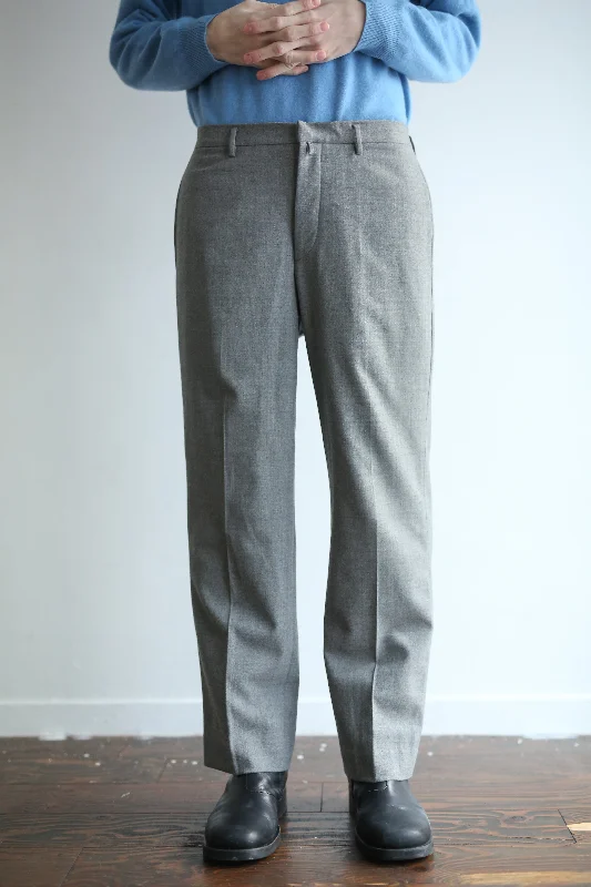 Custom Relaxed Fit Joggers-”JIL SANDER” GREY WOOL STRAIGHT TROUSERS