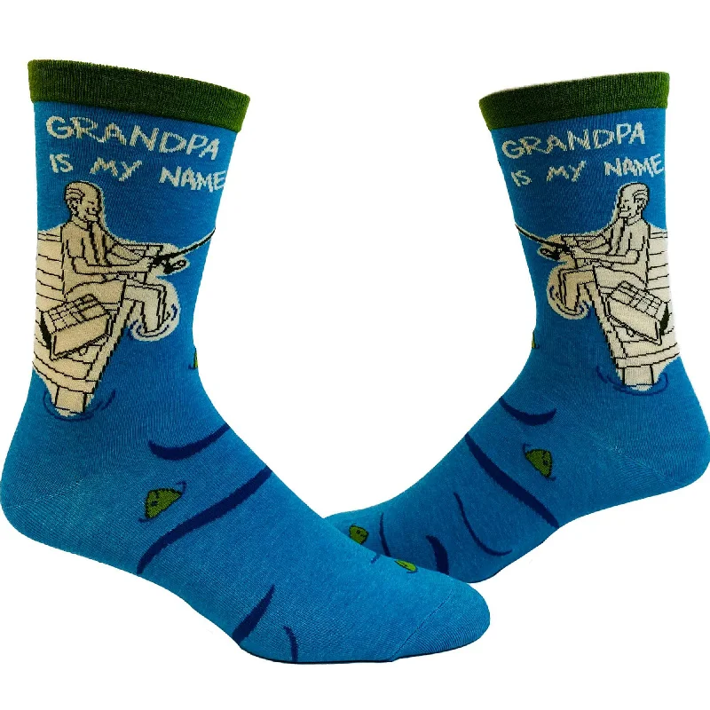 Custom Athletic Compression Socks-Men's Grandpa Is My Name Fishing Is My Game Socks