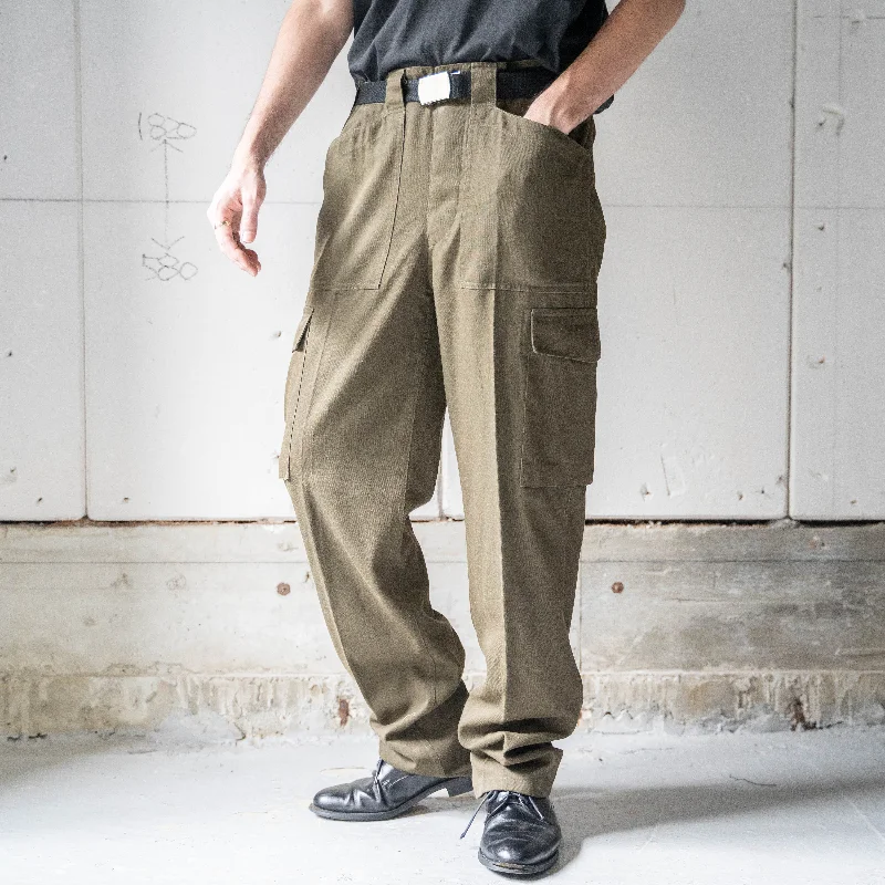 Custom Pants for Men-1990-00s Austrian military brown color fatigue cargo pants -light weight-