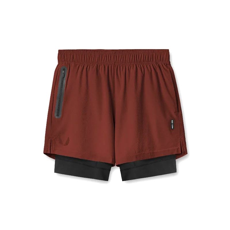 Custom Shorts for Warm Weather Travel-0784. Ultralite™ 6" Liner Short   - Brick/Black