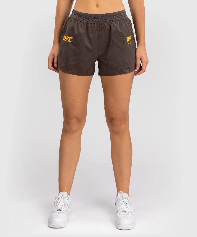 Custom Shorts with Athletic Branding-UFC Fusion by Venum Fight Week Women’s Performance Short - Earthen Brown