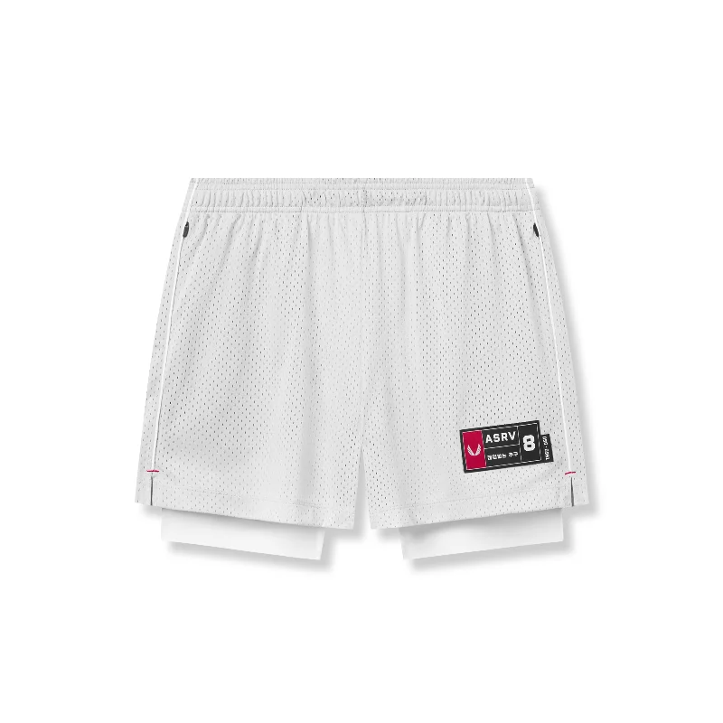 Custom Shorts for Kids-0991. Ion-Mesh 5" Liner Short - White