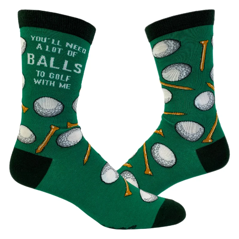 Custom Fuzzy Socks-Mens You'll Need A Lot Of Balls To Golf With Me Socks