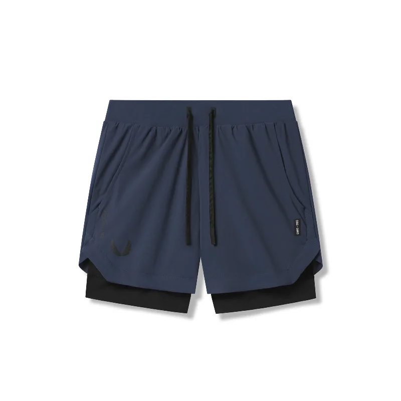 Custom Soft Shorts-0865. Tetra-Lite® 5" Liner Short - Navy "Wings"/Black