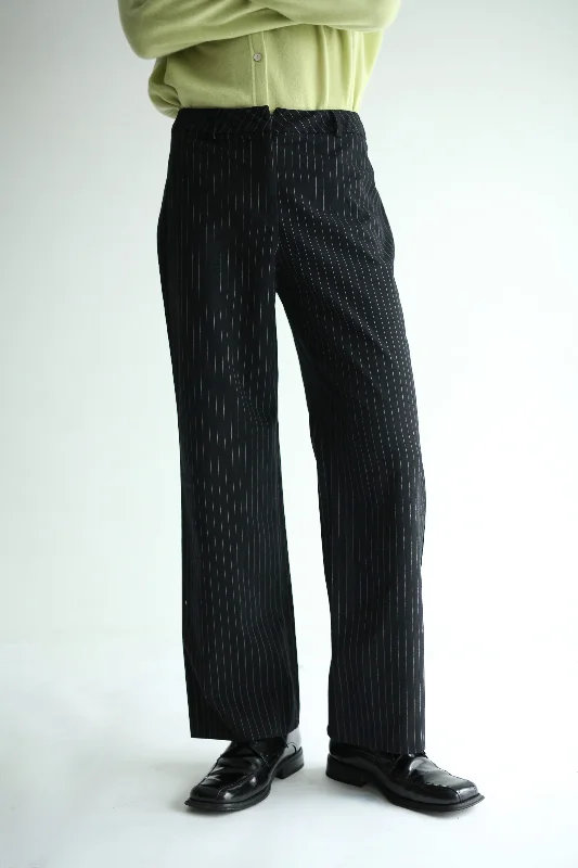 Custom Soft Pants-90's STIRIPED FLARE TROUSERS