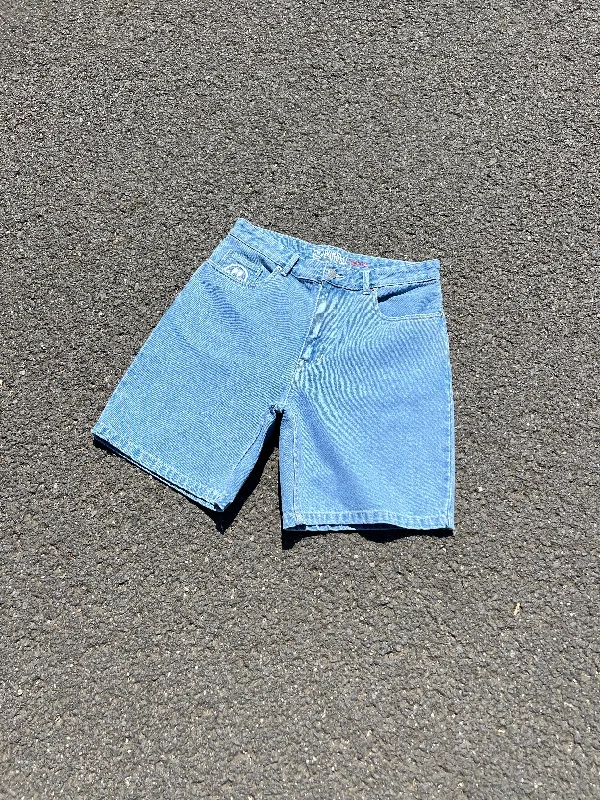 Custom Shorts with Multi-Purpose Pockets-LIGHT DENIM JORTS