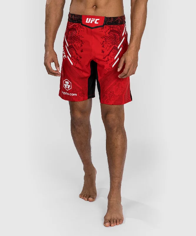 Custom Shorts with Extra Storage Pockets-UFC Adrenaline by Venum Authentic Fight Night Men's Fight Short - Long Fit - Red