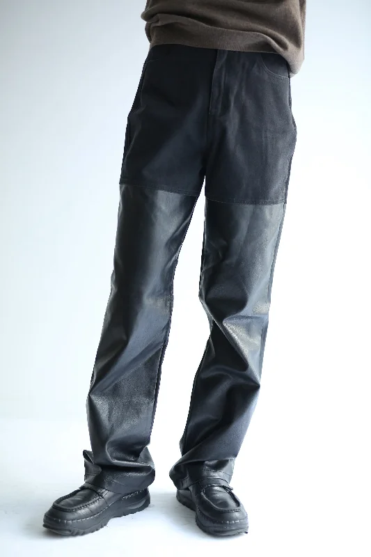 Custom Spring Pants-00's LEATHER DOCKING DENIM PANTS