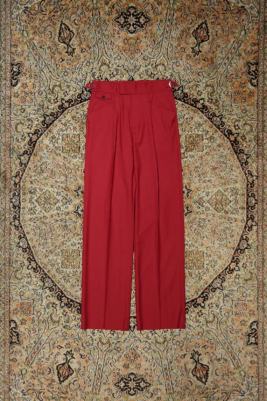 Custom Wide-Leg Yoga Pants-Plain Trucked Trousers (RED)