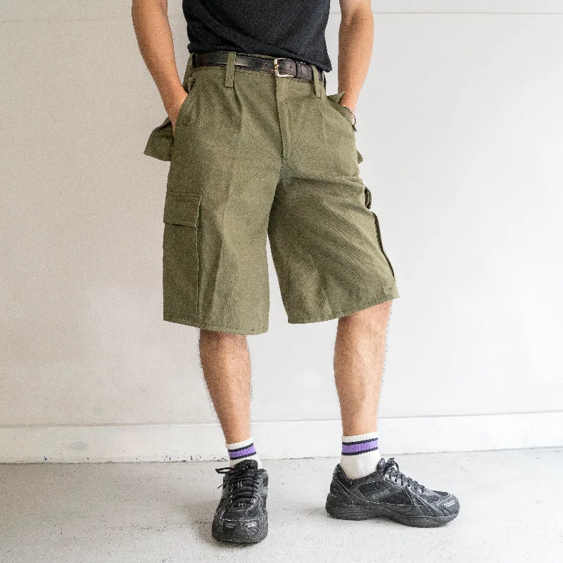 Custom Chinos-'remake' 1990s Italian military alpine wide cargo shorts 'dead stock'