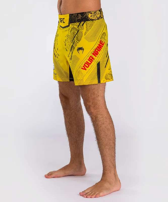 Custom Shorts for Warm Weather Travel-UFC Adrenaline by Venum Personalized Authentic Fight Night Men's Fight Short - Short Fit - Yellow