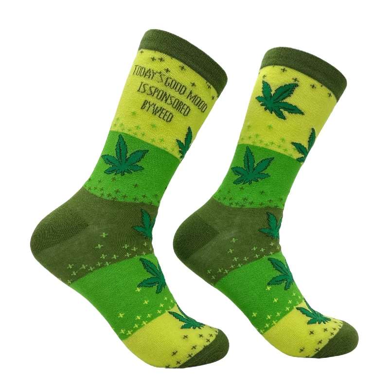 Custom Sock Subscription-Women's Today's Good Mood Is Sponsored By Weed Socks