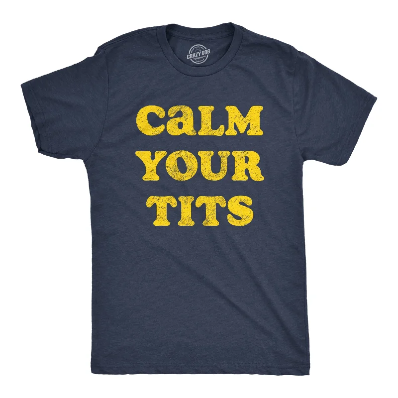 Custom T-Shirts for Cyclists-Calm Your Tits Men's T Shirt