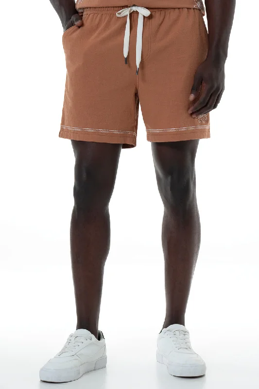 Custom Shorts with Bold Graphics-Pull On Shorts _ 154549 _ Rust