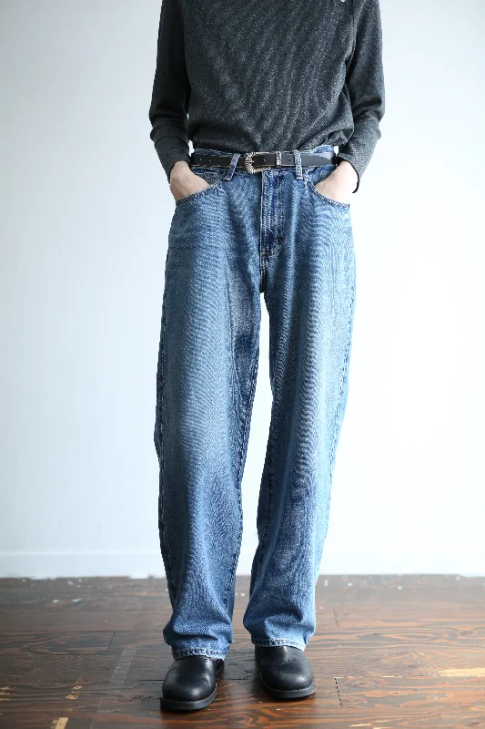 Custom Protective Pants-90'S WASHED WIDE DENIM PANTS