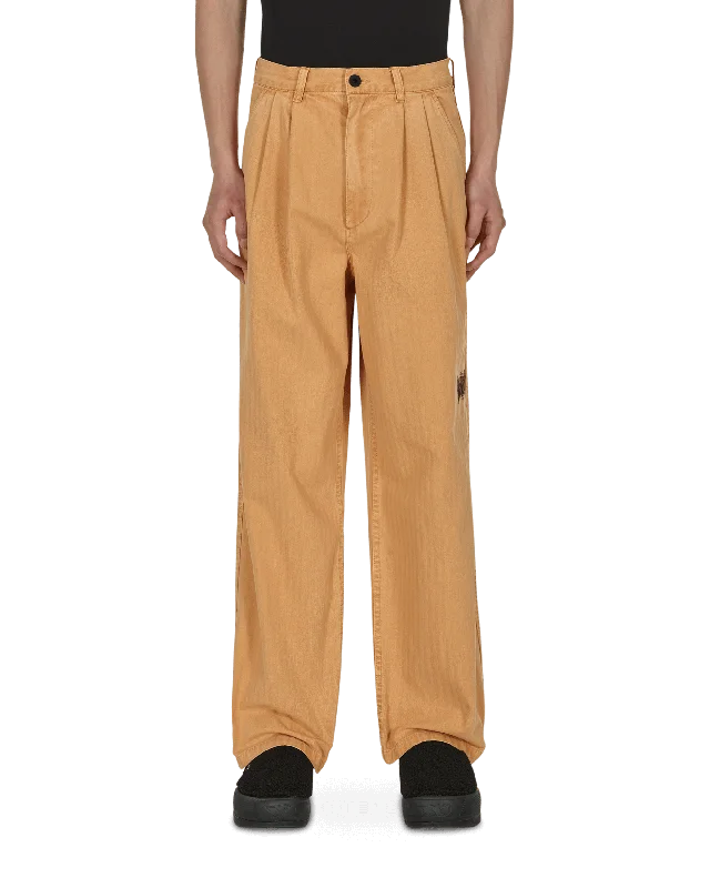 Custom Low Maintenance Pants-Livewire Pigment Dyed Herringbone Pants Orange