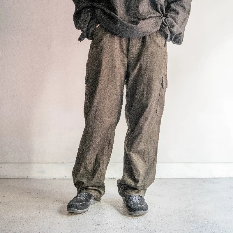 Custom Plaid Pants-1980-90s Czech military M85 field cargo pants -black dyed-