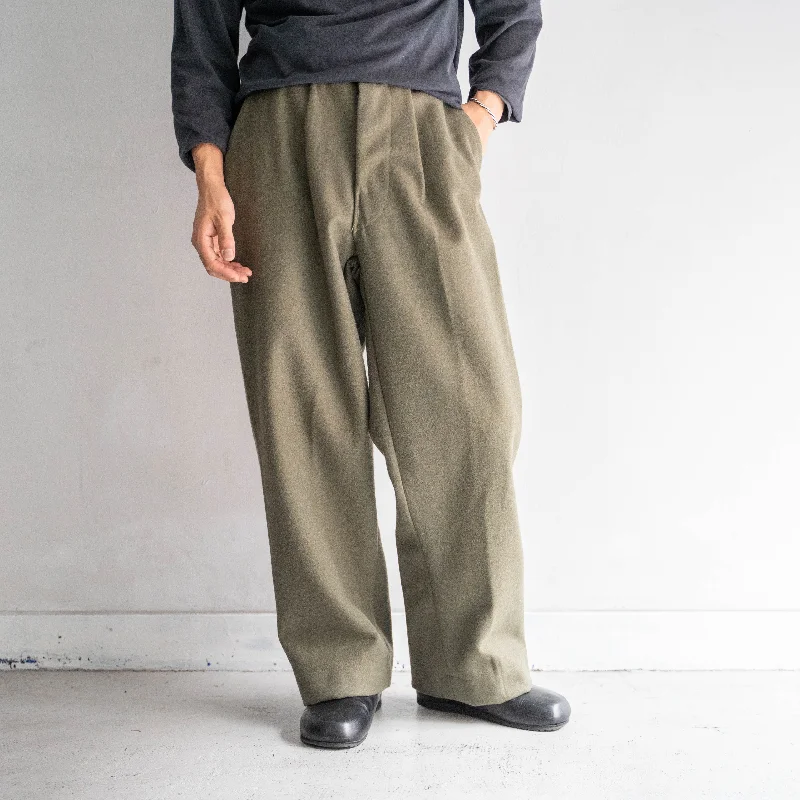 Custom Button Fly Pants-1960-70s Italian military wool dress pants 'dead stock'