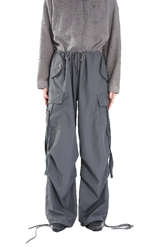 Custom Casual Denim Pants-DRAWSTRING PARACHUTO PANTS