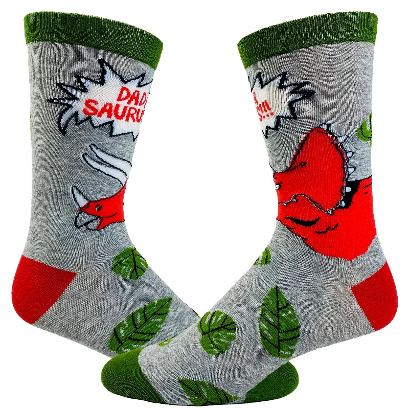 Custom Luxury Socks-Dadasaurus Triceratops Socks