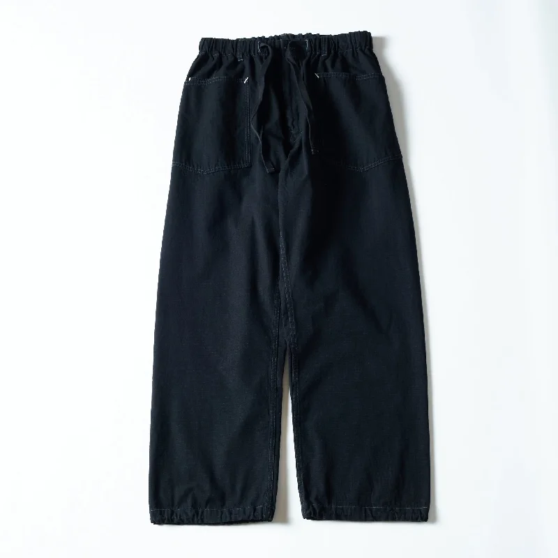 Custom Drawstring Pants-#3313-DRC E-Z ARMY-NAVY Pants 2 : cotton dobby ripstop charcoal