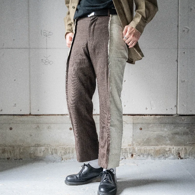 Custom Fitted Pants-Japan vintage slacks wool × houndstooth docking pants