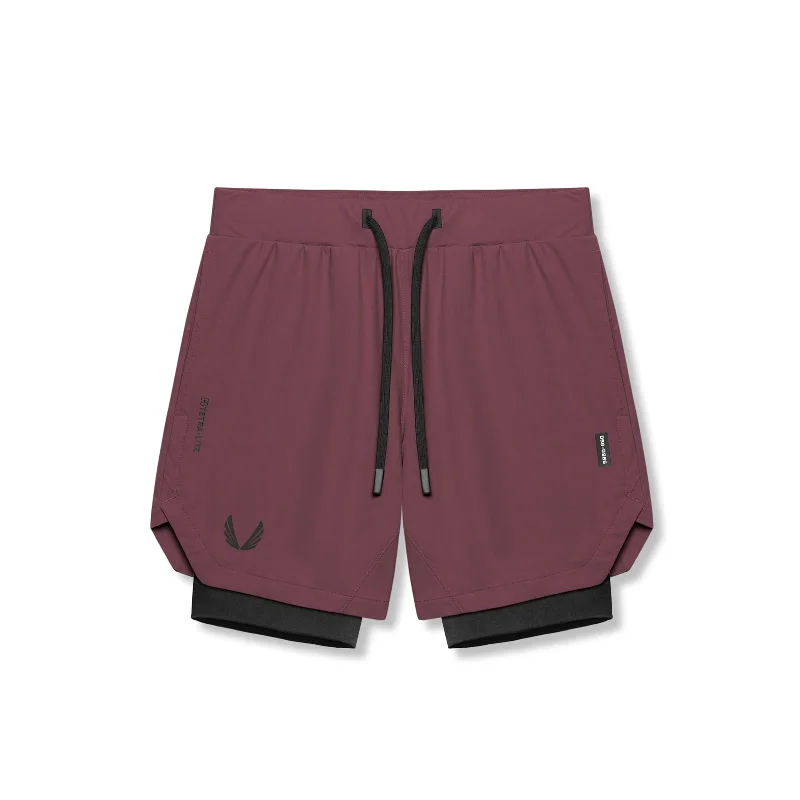 Custom Shorts for Birthday Parties-0866. Tetra-Lite® 7" Liner Short - Plum "Wings"/Black