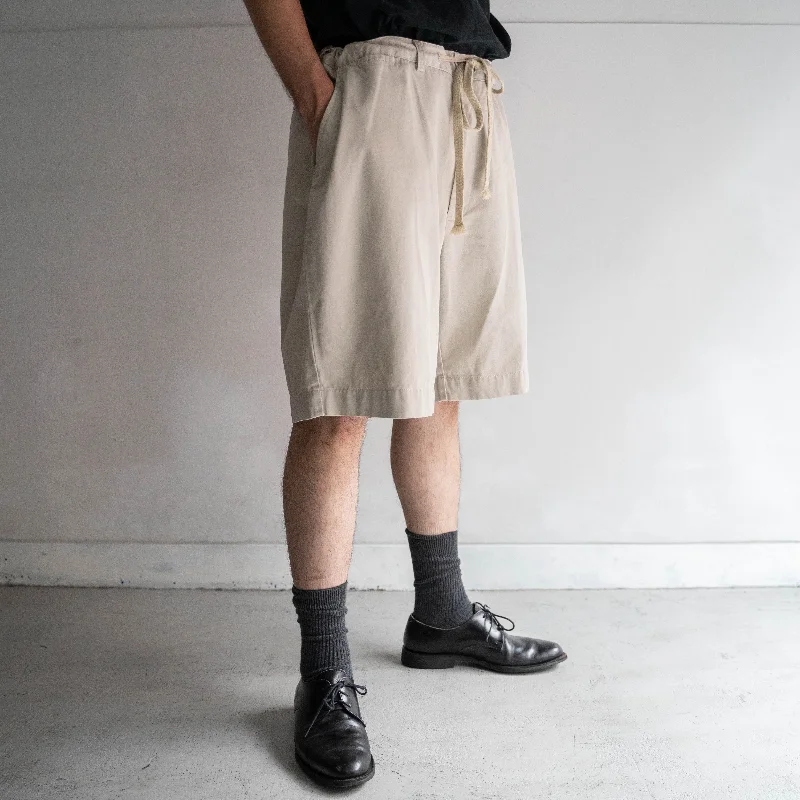 Custom Snowboarding Snow Pants-1990s Ralph Lauren beige color chino shorts ’with waist cord remake'