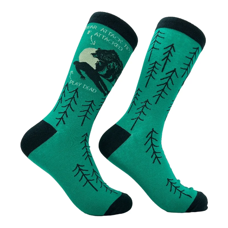 Custom Environmentally Friendly Socks-Men's Bear Attack Tip Socks