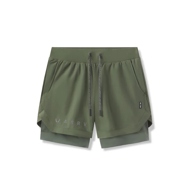 Custom Shorts with Tropical Patterns-0865. Tetra-Lite® 5" Liner Short - Olive "Reflective Classic"