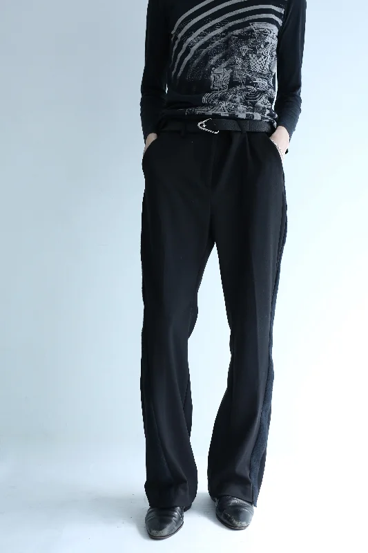 Custom Heavyweight Jogging Pants-90's Side Mohair Flare Trousers