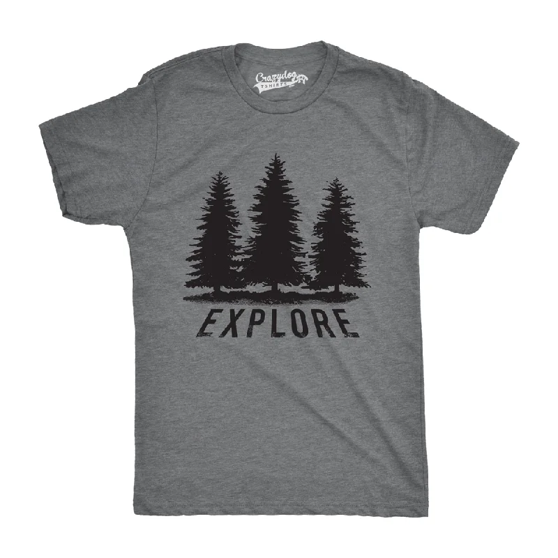 Custom T-Shirts for Holidays-Explore Pine Trees Men's T Shirt