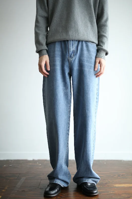 Custom Outdoor Utility Pants-90's WASHED WIDE DENIM PANTS