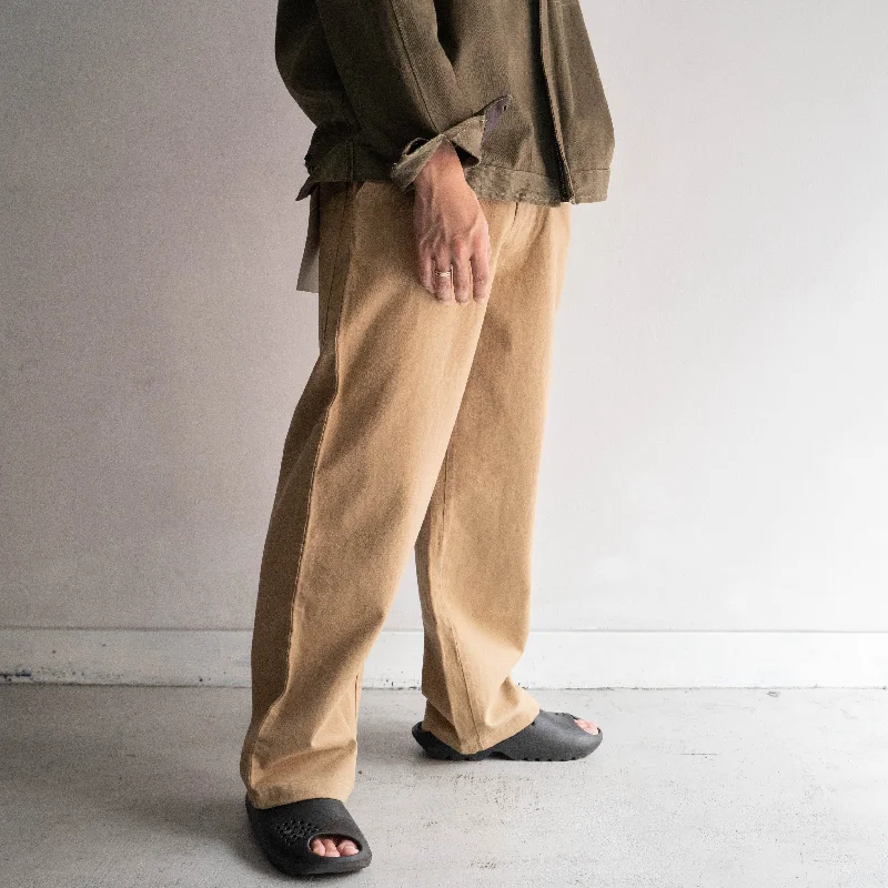 Custom Ski Pants-around 1990s Italy brown cotton twill wide work pants 'MORRIS JEANS DIVISION' "dead stock"