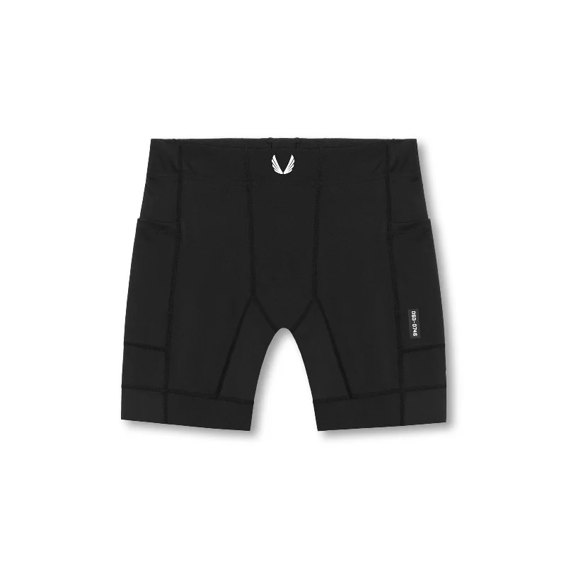 Custom Shorts for All-Day Comfort-0746. WarpFlexx™ Side Pocket 1/2-Length Legging - Black