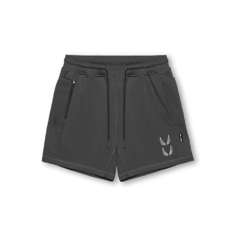 Custom Shorts with Distressed Details-0867. Tech-Terry™ Sidelock Sweat Short - Space Grey "Stacked Wings"