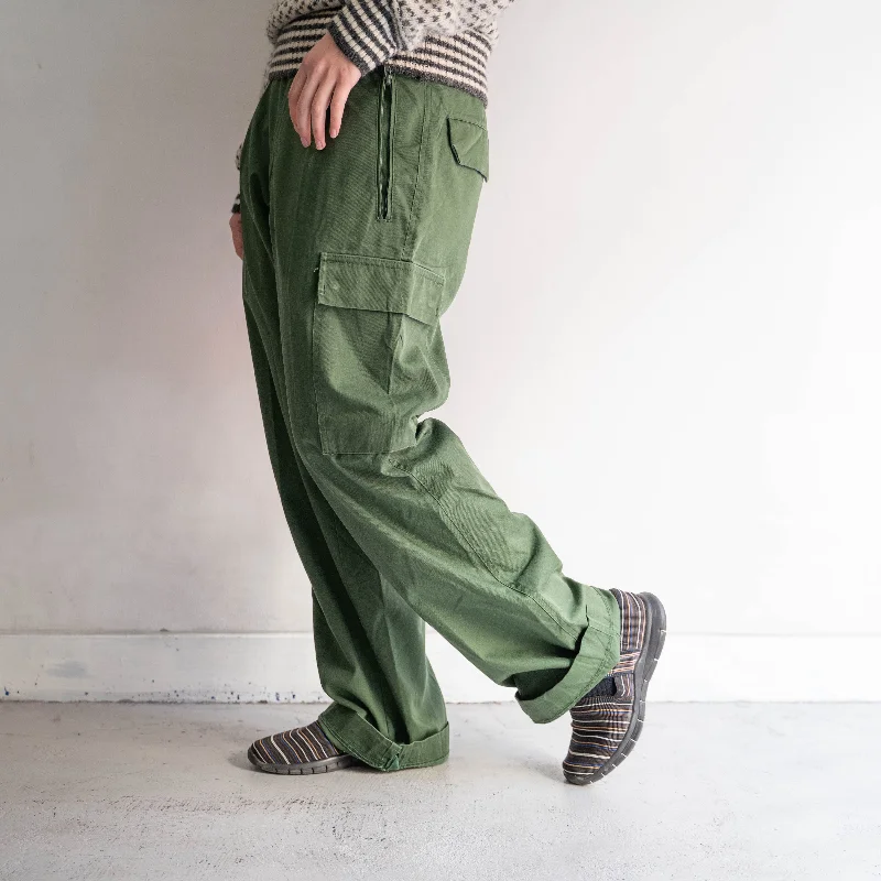 Custom Safety Pants-1990s German police green color cotton × poly cargo pants