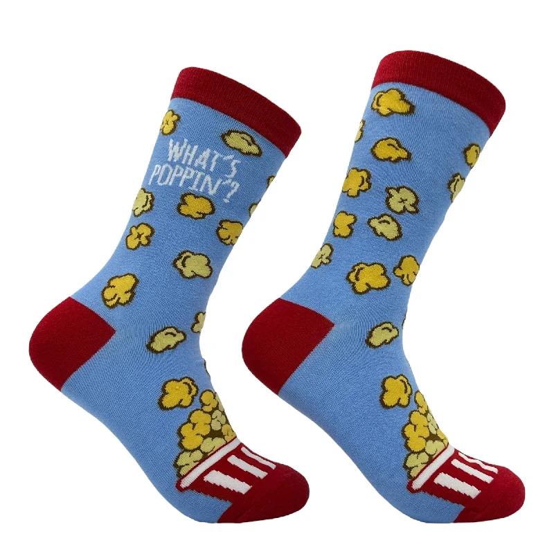 Custom Customizable Socks-Women's Whats Poppin Popcorn Socks