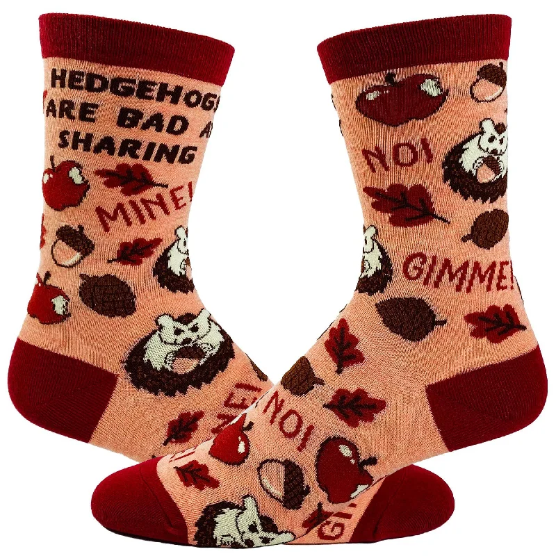 Custom Stretch Socks-Women's Hedgehogs Are Bad At Sharing Socks