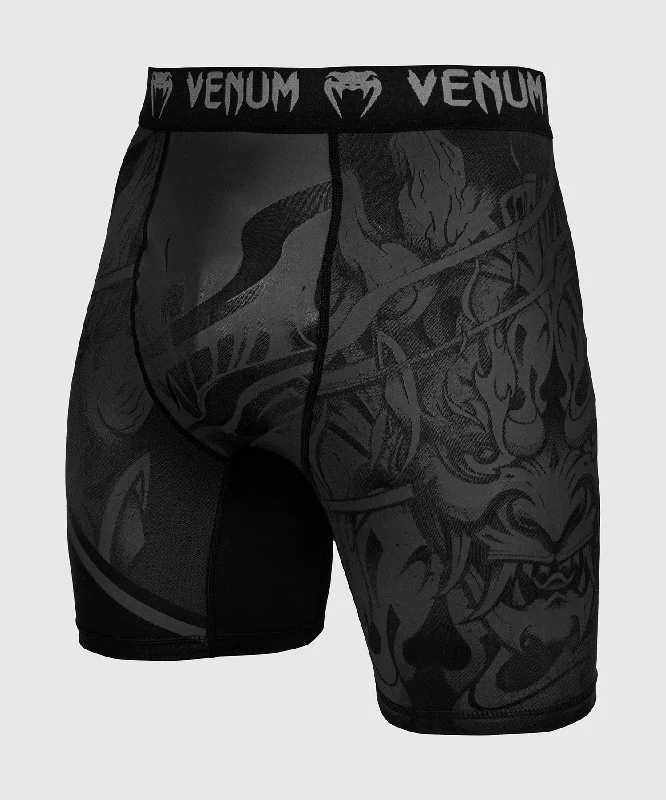 Custom Shorts for Warm Weather Travel-Venum Devil Compression Shorts - Black/Black