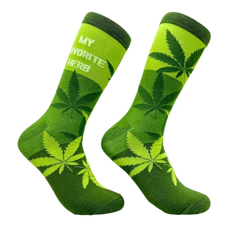 Custom Wool Blend Socks-Men's My Favorite Herb Socks