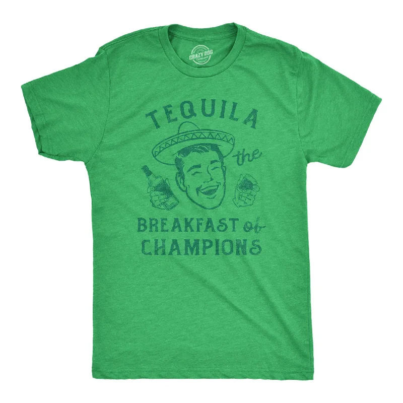 Custom T-Shirts with Embroidery-Tequila The Breakfast Of Champions Men's T Shirt