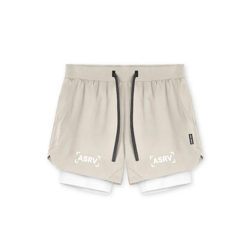 Custom Moisture-Wicking Shorts-0865. Tetra-Lite® 5" Liner Short - Sand Smoke "Bracket"/White