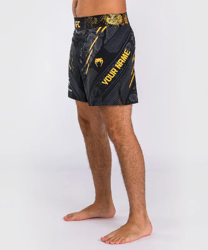 Custom Shorts for Tailgating Parties-UFC Adrenaline by Venum Personalized Authentic Fight Night Men's Fight Short - Short Fit - Black/Gold