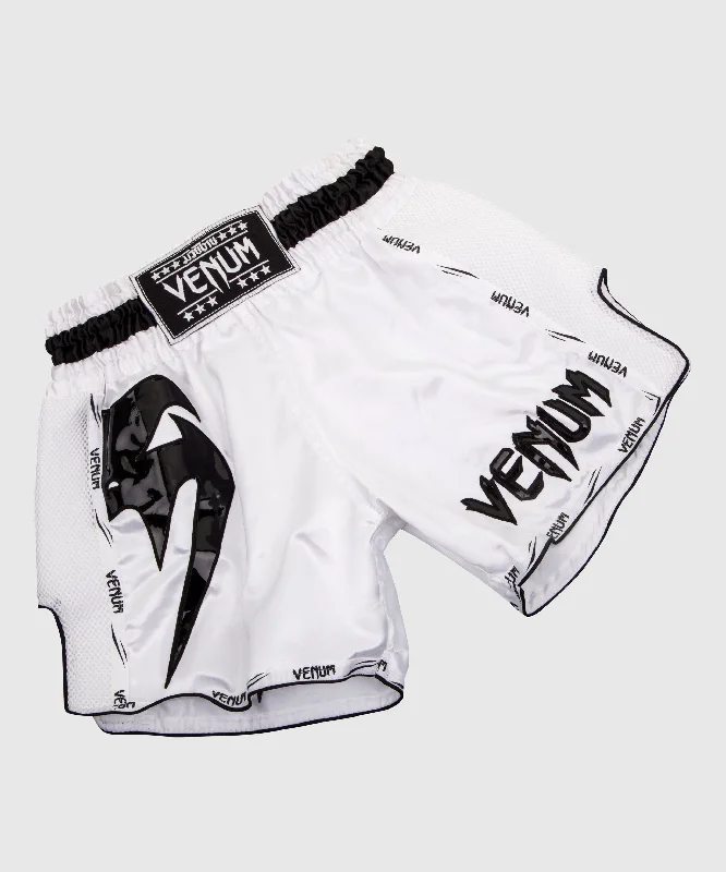 Custom Shorts for National Parks-Venum Giant Muay Thai Shorts - White/Black