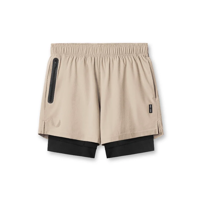 Custom Shorts for Road Trips Comfort-0784. Ultralite™ 6" Liner Short   - Beige/Black